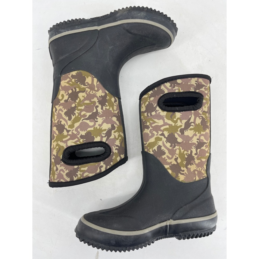 Lone Cone Mud Boots Kids 13 Black Dinosaur Camo Excellent Neoprene Waterproof - Picture 5 of 8